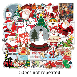 50st färgglad julklistermärke Santa Claus Snowman Christmas
