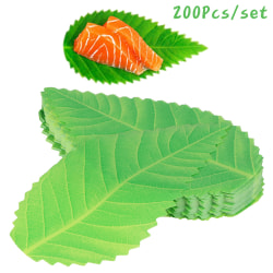 200 st/påse Bento Baran Dekorativ Sashimi Green Leaves Sushi L