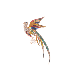 Crystal Phoenix Bird Broscher Dam Emalj Flying Beauty Bird