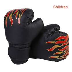 Boxningshandskar för barn Läder Kick Boxningshandskar Skyddshandske Black children