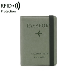 RFID passväska Reseläderfodral Case green