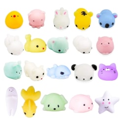 Slumpmässiga 20 st Söta djur Mochi Squeeze Toys Mini Soft Squeeze To