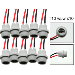 T10 w5w led / halogen kontakter / sockel fattning 10-pack mjuka grå