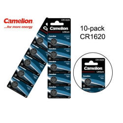 CR1620 10-pack Lithium batterier Camelion CR 1620 3V batteri Silver