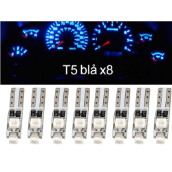 T5 Led 8-pack blå 1210smd W2x4.6d W2.1.x4.9d W1.2W W2.3W Blå