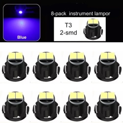 T3 blå 8-pack Neo Wedge med 2x2016smd instrument belysning Blue Blåa 8-pack