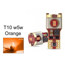 T10 w5w Canbus Orange Led lampor m. 15st 2835SMD chip 2-pack Orange
