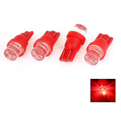 T10 w5w 4-pack Led lampor med 1st Flux-led röda chip 12v DC Röda 4-pack
