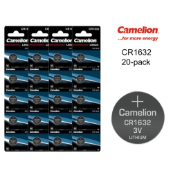 CR1632 20-pack Lithium batterier Camelion CR 1632 3V batteri Silver