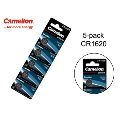 CR1620 5-pack Lithium batterier Camelion CR 1620 3V batteri Silver