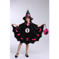 Halloween kostym barn häxa cosplay mantel 120