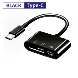 USB C SD-kortläsare Adapter Typ C Micro SD TF-kortläsare black