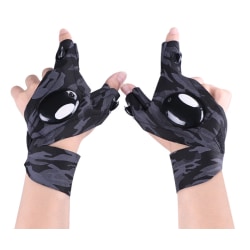 Present LED-handskar för män ,Kamouflage - Handskar med vattentätt ljus