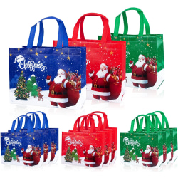 Stora julklappspåsar, 12 julklappspåsar för presenter, vattentäta återanvändbara livsmedelsförpackningspåsar med handtag