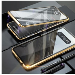 Dubbelsidigt glas magnetisk metall för Samsung S20ultra guld guld