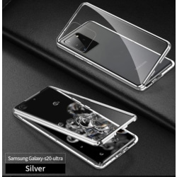 Dubbelsidigt glas magnetisk metall för Samsung Note 10 silver silver