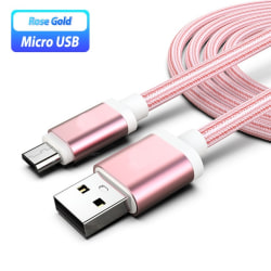 2 st 3 m micro-usb rosa kabel rosa