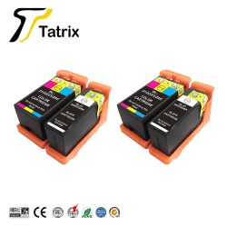 Tatrix For Dell 21 22 23 24 Ink Cartridge Dl21 Inkjet Cartridge Compatible For Dell V313 V313w V515w P513w P713w V715w Printer 2set 4pcs