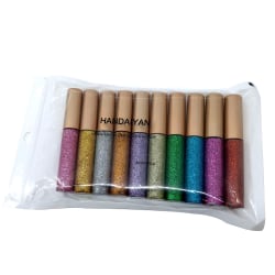 10 färger/pack Glitter Eyeliner Pen Makeup Shine Color Eye
