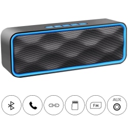 (Blå) Vattentät Bluetooth Led duschhögtalare FM-radio