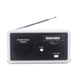 Multifunktionell Vevradio med LED-lampa - FM-radio, USB, Solcell