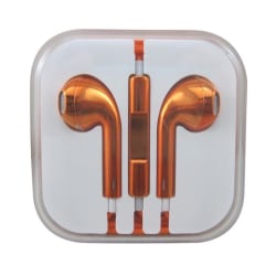 In-ear headset med fjärrkontroll och mic, Glansig orange