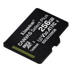 Kingston 256GB micSDXC Canvas Select Plus 100R A1 C10 1-pack w/o