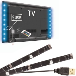 LED-strip 2x50cm RGB med fjärrkontroll, TV bakgrundsbelysning