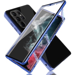 Smidigt Dubbelsidigt Magnetiskt Skal - Samsung Galaxy S22 Ultra Blå