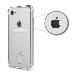 Silikonskal med Korthållare - iPhone SE 2020 Transparent/Genomskinlig