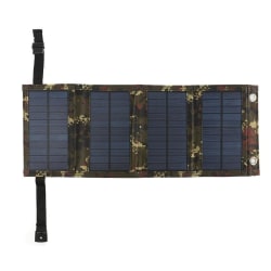 Solcellekraftbank/bærbart batteri/nødbatteri (20W solcellepanel) Kamouflage Grön