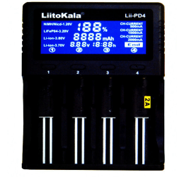 LiitoKala Lii-PD4 18650 26650 4-spors batteri Rask lading Svart