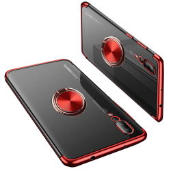 Huawei P20 Pro - Kraftfullt Silikonskal med Ringhållare Röd