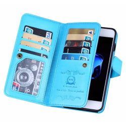 Stilrent Praktiskt 9-korts Plånboksfodral för iPhone 7 PLUS Svart
