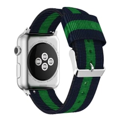 Eleganta Armband i Nylon för Apple Watch 42mm Grön/Vit/Röd