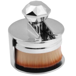Mjuk Oval Makeupborste med Perfekt Lagringslösning Silver