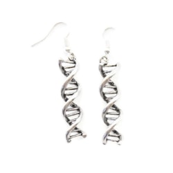 Örhängen DNA Spiral Molekyl Kemi XL Rostfri krok Silver