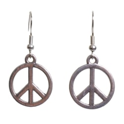 Øredobber Peace Peace symbol Peace Kroker i rustfritt stål Silver