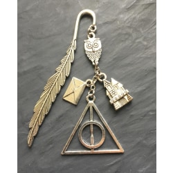 Bokmärke Harry Potter Hogwarts Hedwig Dödsrelikerna Hallows Silver