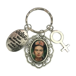 Nøkkelring - Frida Kahlo - Kvinnesymbol - Veloppdragne kvinner - Sil Multicolor