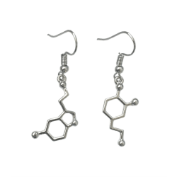 Örhängen Molekyl Dopamin Serotonin Asymmetriska Silver