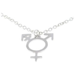 Halsband Transsymbol Pride Regnbågssmycke Rostfritt HBTQ Gender Silver