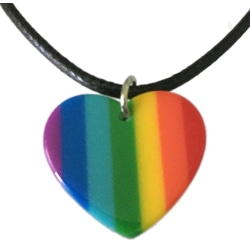 Choker - Hjerte - LGBT - Regnbue - Akryl - Ledning Multicolor