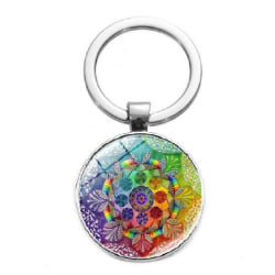 Nøkkelring - Mandala - Regnbue Multicolor
