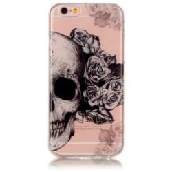 iPhone 7 - Dödskalle RETRO Blommor - Henna Svart