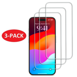 3-Pack - iPhone 15/15 Pro Skärmskydd i Härdat Glas