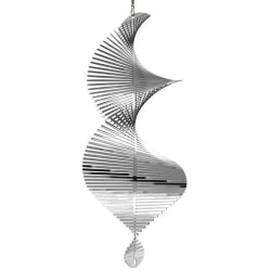 Hängande väderkvarn vindsnurra i rostfritt stål - reflekterande fågelavvisande 30x12cm 3d vindsnurra - metall väderkvarn Anti Birds