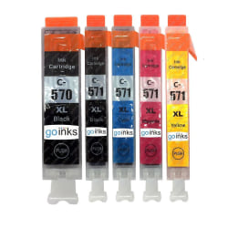 1 Set of 5 Ink Cartridges to replace Canon PGI-570 & CLI-571 Compatible/non-OEM from Go Inks (5 Inks)