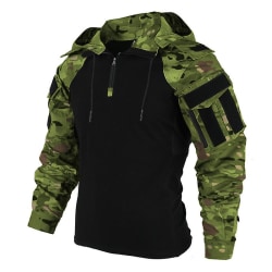 Us Camouflage Military Combat T-shirt Herr Taktisk skjorta Airsoft Paintball Camping Jakt Kläder Camouflage Green L