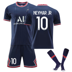 Fotbollsträningsdräkt Fotbollströja set för barn pojkar NeymarJr 10 Blå,2021/22 Paris HOME 10-11 år = EU 140-146